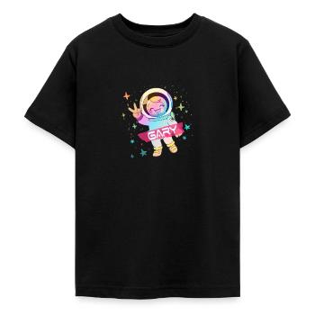 GARY - Beau nom de garçon avec astronaute mignon - T-shirt Ado - noir - Devant - AI Model Teenager Male light (155cm)