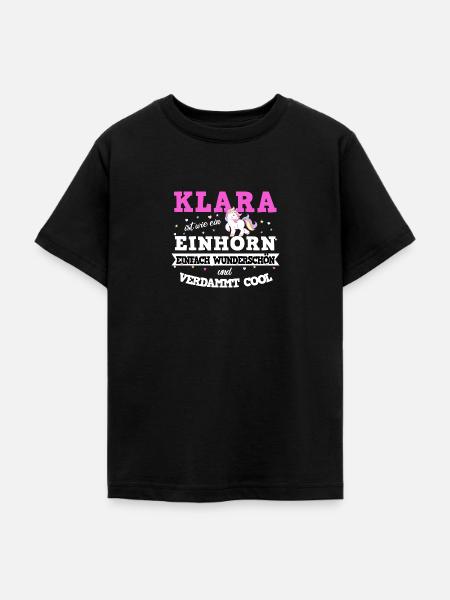 Klara Mädchen Frauen Geschenk - Teenager T-Shirt - Schwarz