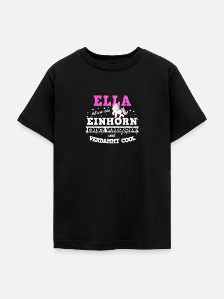 Ella Mädchen Frauen Geschenk - Teenager T-Shirt - Schwarz