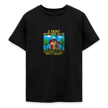 Ich ging nach draußen, Grafik war nicht sehr verzweifelt - Teenager T-Shirt - Schwarz - Vorne - AI Model Teenager Male light (155cm)