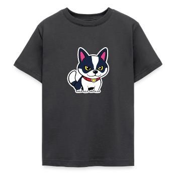 Little Dog Outlined - Teenage T-Shirt - dark grey - Front - AI Model Teenager Male light (155cm)