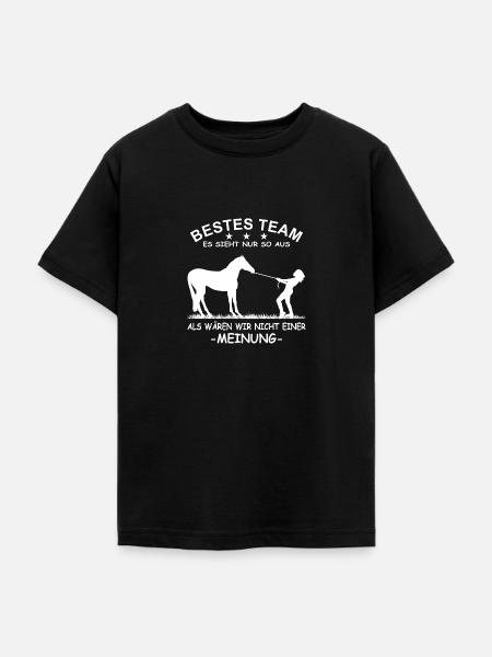 Bestes Team Führungskraft Pferd Reiterin - Teenager T-Shirt - Schwarz