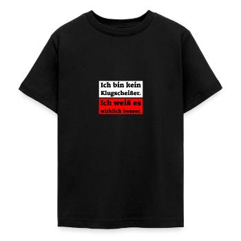 Ich weiß es besser. Klugscheißer - Teenager T-Shirt - Schwarz - Vorne - AI Model Teenager Male light (155cm)