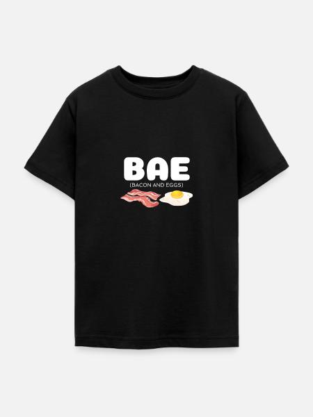 Bae Bacon and Eggs - Teenager T-Shirt - Schwarz