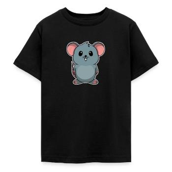 Süßes Tier Baby Maus Mäuschen Ratte - Teenager T-Shirt - Schwarz - Vorne - AI Model Teenager Male light (155cm)