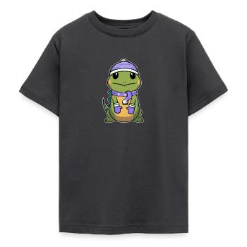 Iguane bébé animal mignon - T-shirt Ado - charbon - Devant - AI Model Teenager Male light (155cm)
