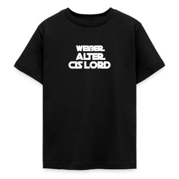 Weißer Alter Cis Mann Parodie Ironisch Sarkasmus - Teenager T-Shirt - Schwarz - Vorne - AI Model Teenager Male light (155cm)