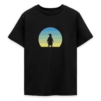 Retro Grün Pinguin - Teenager T-Shirt - Schwarz - Vorne - AI Model Teenager Male light (155cm)