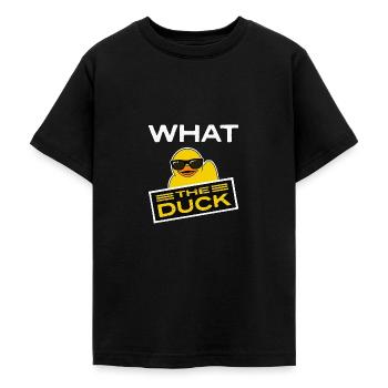 Squeaky Duck, Rubber Ducky, What the Duck, Ducks - Teenage T-Shirt - black - Front - AI Model Teenager Male light (155cm)