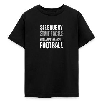 Humour Rugby Cadeau Humoristique - T-shirt Ado - noir - Devant - AI Model Teenager Male light (155cm)