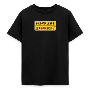 Au Pair Auslandsjahr Abi Bestanden Abschied Aupair - Teenager T-Shirt - Schwarz - Vorne - AI Model Teenager Male light (155cm)