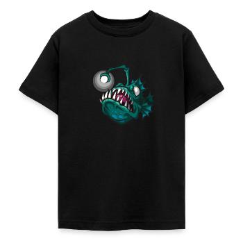 Anglerfisch Tiefsee Angeln Monsterfisch Laterne - Teenager T-Shirt - Schwarz - Vorne - AI Model Teenager Male light (155cm)