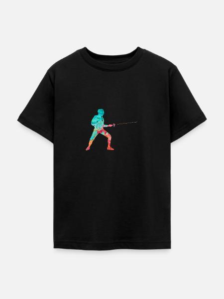 Fechten und Fechtsport PopArt - Teenager T-Shirt - Schwarz