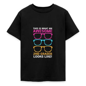 2. Klasse - Teenager T-Shirt - Schwarz - Vorne - AI Model Teenager Male light (155cm)