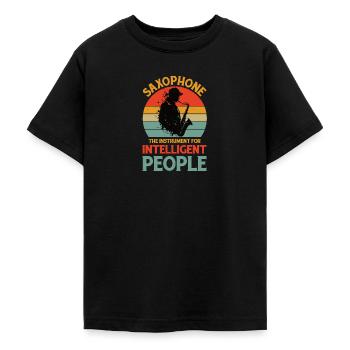 Saxophone Saxophonist Saxophone Music Saxophone Player - Teenage T-Shirt - black - Front - AI Model Teenager Male light (155cm)