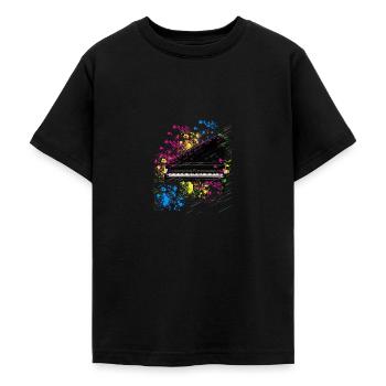 piano,flügel,klavier,bunt,farbe - Teenager T-Shirt - Schwarz - Vorne - AI Model Teenager Male light (155cm)