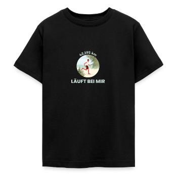 Marathon 42,195 km | Läuft bei mir - Teenager T-Shirt - Schwarz - Vorne - AI Model Teenager Male light (155cm)