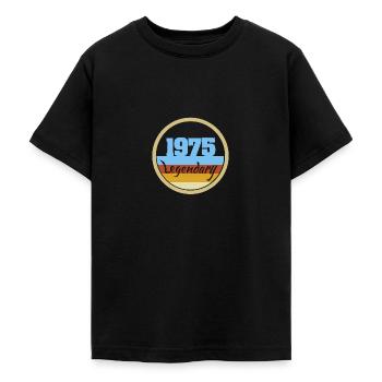 Légendaire 1975 - T-shirt Ado - noir - Devant - AI Model Teenager Male light (155cm)