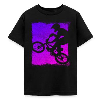 BMX Rad - Bmx Fahrrad - Magenta Bmx - Teenager T-Shirt - Schwarz - Vorne - AI Model Teenager Male light (155cm)