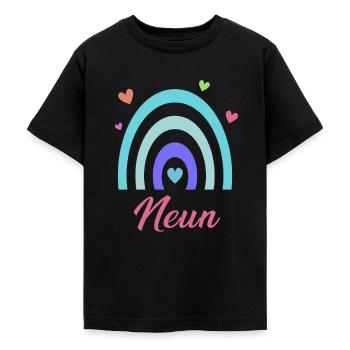 9. Geburtstag Regenbogen - Teenager T-Shirt - Schwarz - Vorne - AI Model Teenager Male light (155cm)