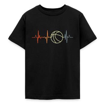 Basketball Herzschlag - Teenager T-Shirt - Schwarz - Vorne - AI Model Teenager Male light (155cm)