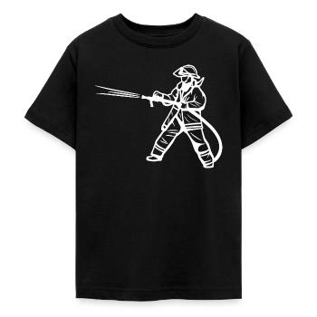 Dessin de pompier - T-shirt Ado - noir - Devant - AI Model Teenager Male light (155cm)