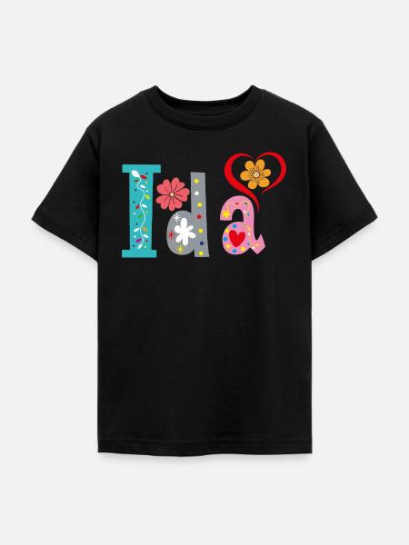 Personalisierter Ida-Name - Teenager T-Shirt - Schwarz