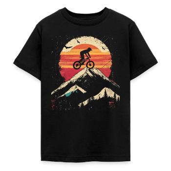 Mountainbike Vintage Look - Teenager T-Shirt - Schwarz - Vorne - AI Model Teenager Male light (155cm)
