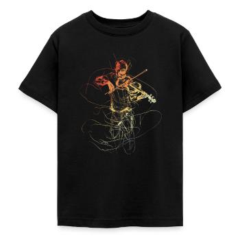 Vintage Violinenspieler Zeichnung - Teenager T-Shirt - Schwarz - Vorne - AI Model Teenager Male light (155cm)
