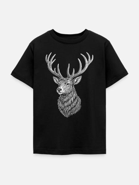 Hirsch - Teenager T-Shirt - Schwarz