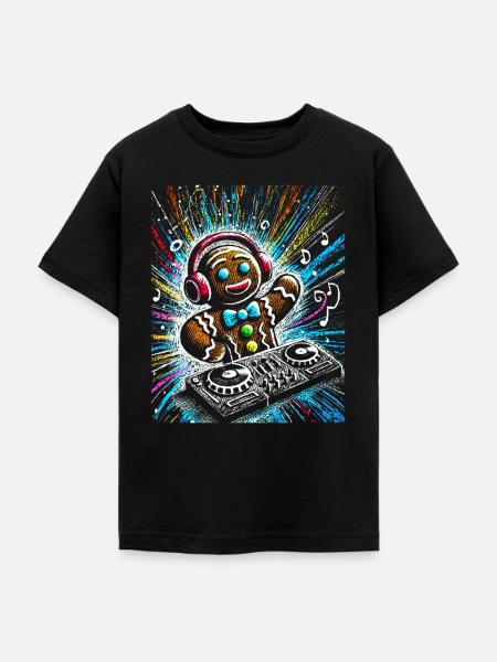 Funkster Lebkuchen DJ Illustration - Teenager T-Shirt - Schwarz