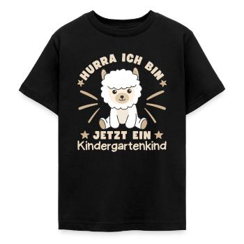 Hurra Ich Bin Jetzt Ein Kindergartenkind Alpaka - Teenager T-Shirt - Schwarz - Vorne - AI Model Teenager Male light (155cm)