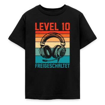 10. Geburtstag Jungen Gamer Level 10 Unlocked - Teenager T-Shirt - Schwarz - Vorne - AI Model Teenager Male light (155cm)