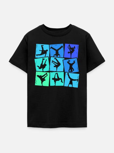 Breakdance Breakdancer Breakdancing Kinder Jungen - Teenager T-Shirt - Schwarz