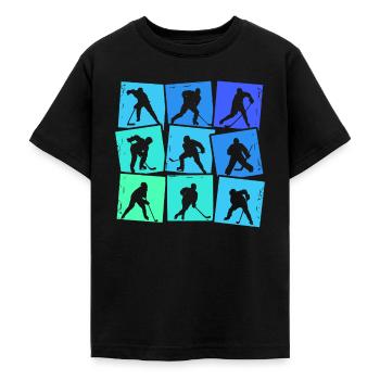 Eishockeyspieler Eishockey Jungen Kinder Herren - Teenager T-Shirt - Schwarz - Vorne - AI Model Teenager Male light (155cm)