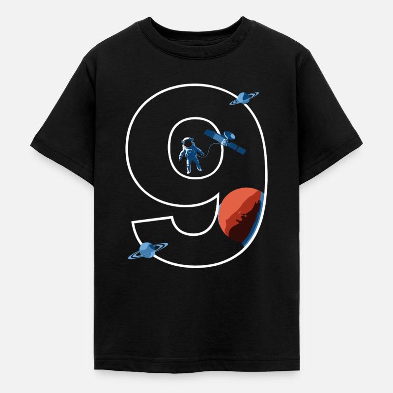 Astronaute spatial pour 9e anniversaire - T-shirt Ado - noir