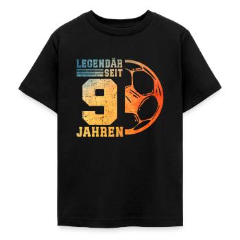 9. Geburtstag 9 Jahre Junge Kinder Fußball - Teenager T-Shirt - Schwarz - Vorne - AI Model Teenager Male light (155cm)