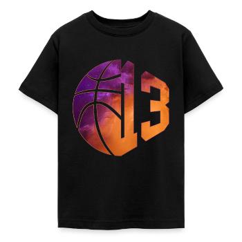 NUMMER 13 BASKETBALL 13. GEBURTSTAG - Teenager T-Shirt - Schwarz - Vorne - AI Model Teenager Male light (155cm)