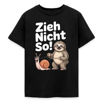 Schnecke Faultier - Teenager T-Shirt - Schwarz - Vorne - AI Model Teenager Male light (155cm)