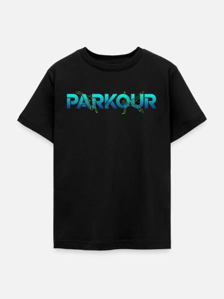 Parkour Freerunning Schriftzug - Teenager T-Shirt - Schwarz