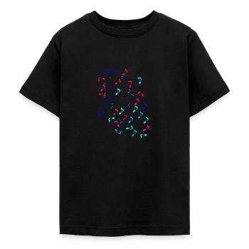 Noten, Musik, bunte Noten - Teenager T-Shirt - Schwarz - Vorne - AI Model Teenager Male light (155cm)