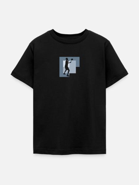 Badminton Clear Badmintonschläger Drop - Teenager T-Shirt - Schwarz