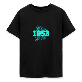 Jahr 1953 - Teenager T-Shirt - Schwarz - Vorne - AI Model Teenager Male light (155cm)