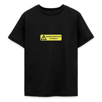Scientific experiment in progress - T-shirt Ado - noir - Devant - AI Model Teenager Male light (155cm)