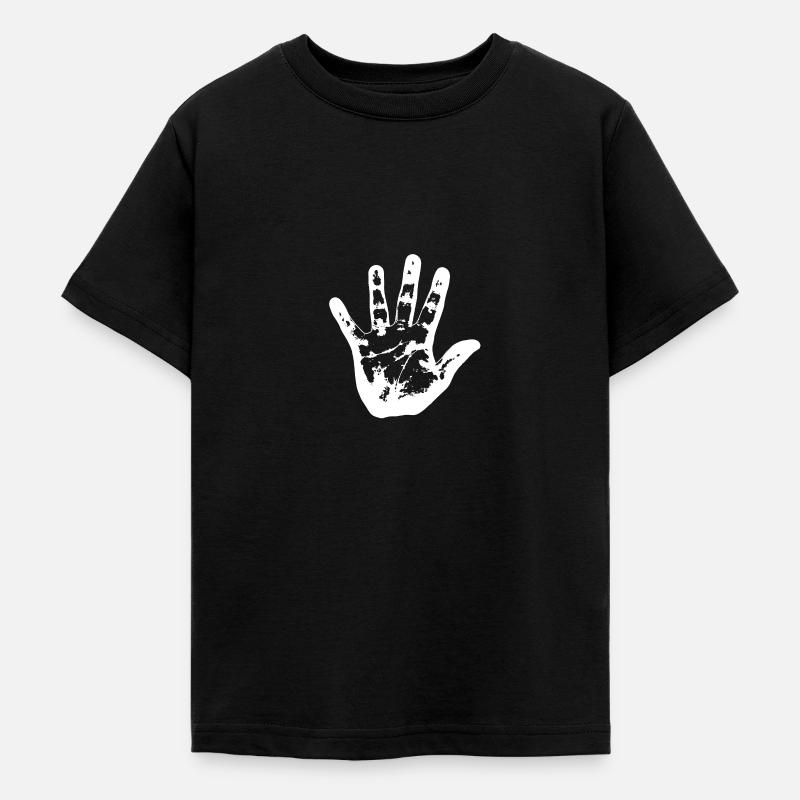 Main blanche - T-shirt Ado - noir