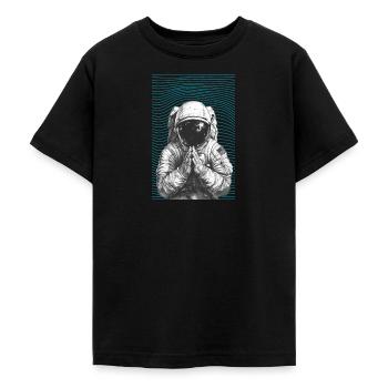Betender Astronaut - Teenager T-Shirt - Schwarz - Vorne - AI Model Teenager Male light (155cm)