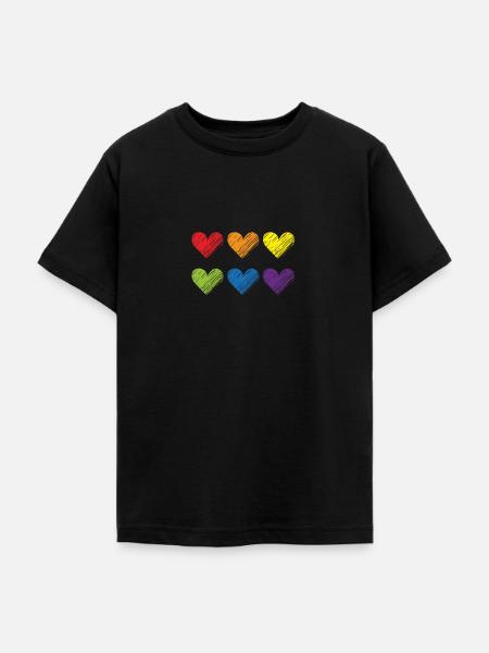Stolz-Herzen - Teenager T-Shirt - Schwarz