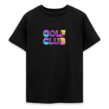 GOLF CLUB NEON RETRO 90s 80s CLUB SLOGAN MOTIF - Teenage T-Shirt - black - Front - AI Model Teenager Male light (155cm)