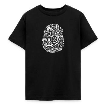 Art expressif du tatouage maori - motif de vague - T-shirt Ado - noir - Devant - AI Model Teenager Male light (155cm)