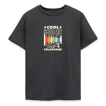 Xylophonist children cool kids play xylophone - Teenage T-Shirt - dark grey - Front - AI Model Teenager Male light (155cm)